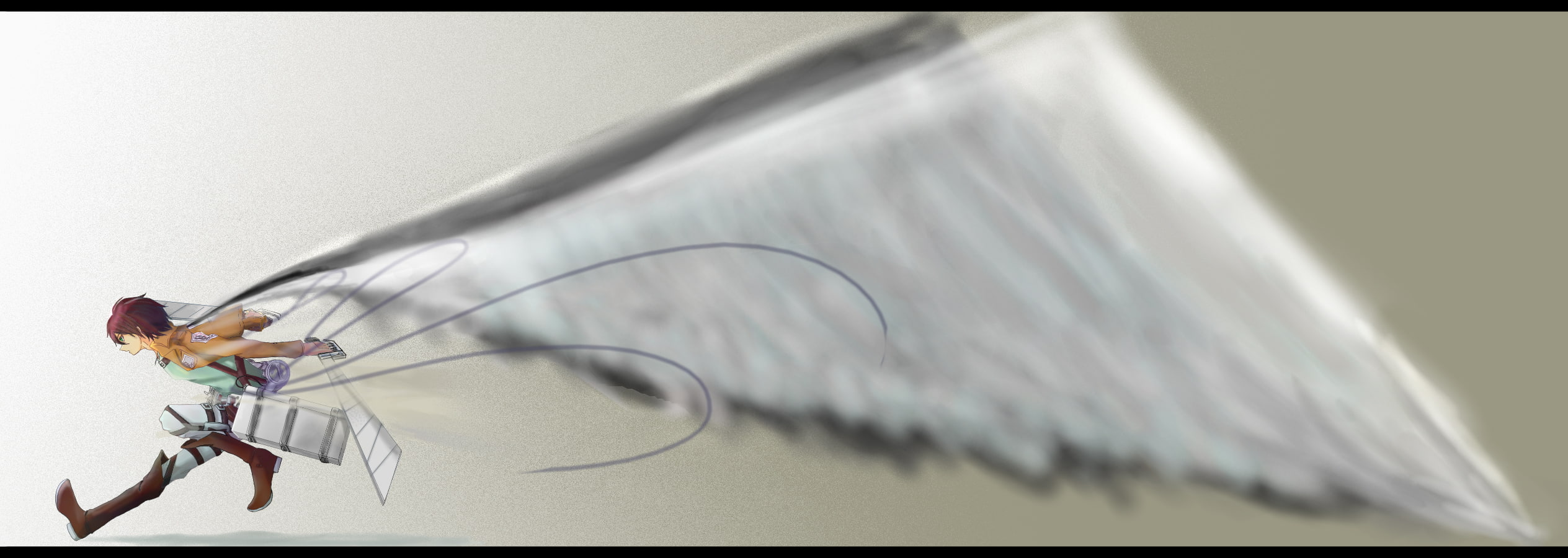 dual eren jaeger kyojin multi shingeki widescreen dualmonitor dualscreen 2k