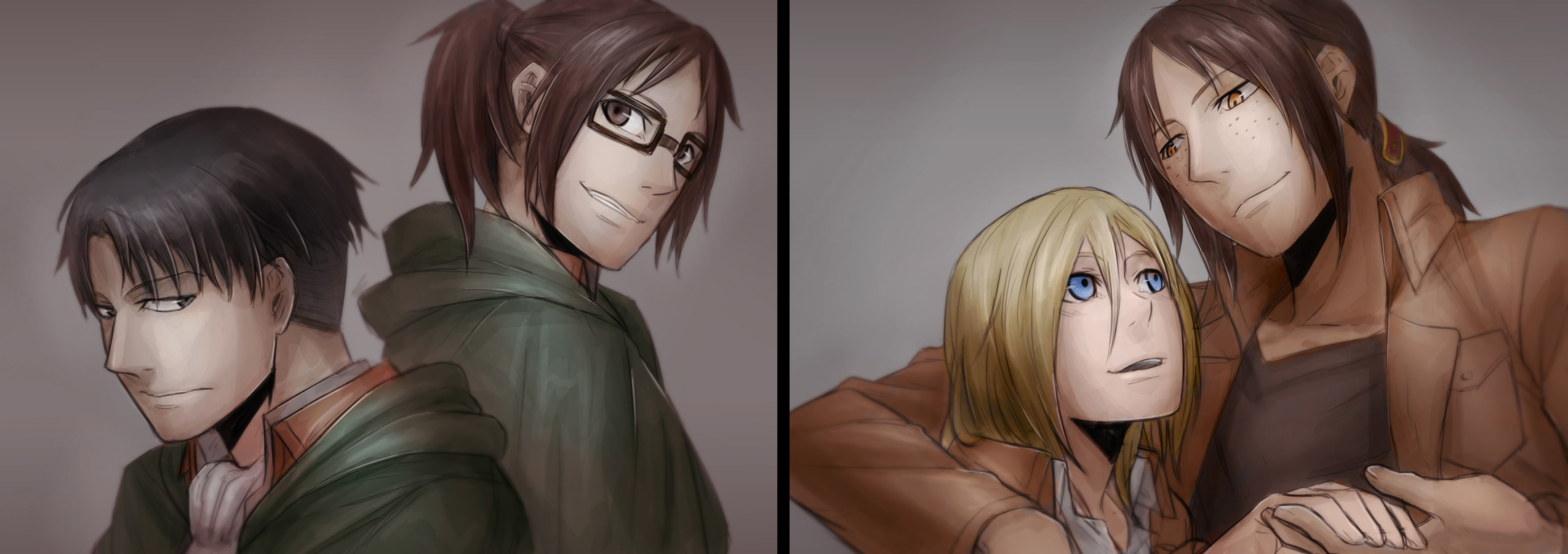 dual kyojin multi shingeki widescreen dualmonitor dualscreen 2k 4k