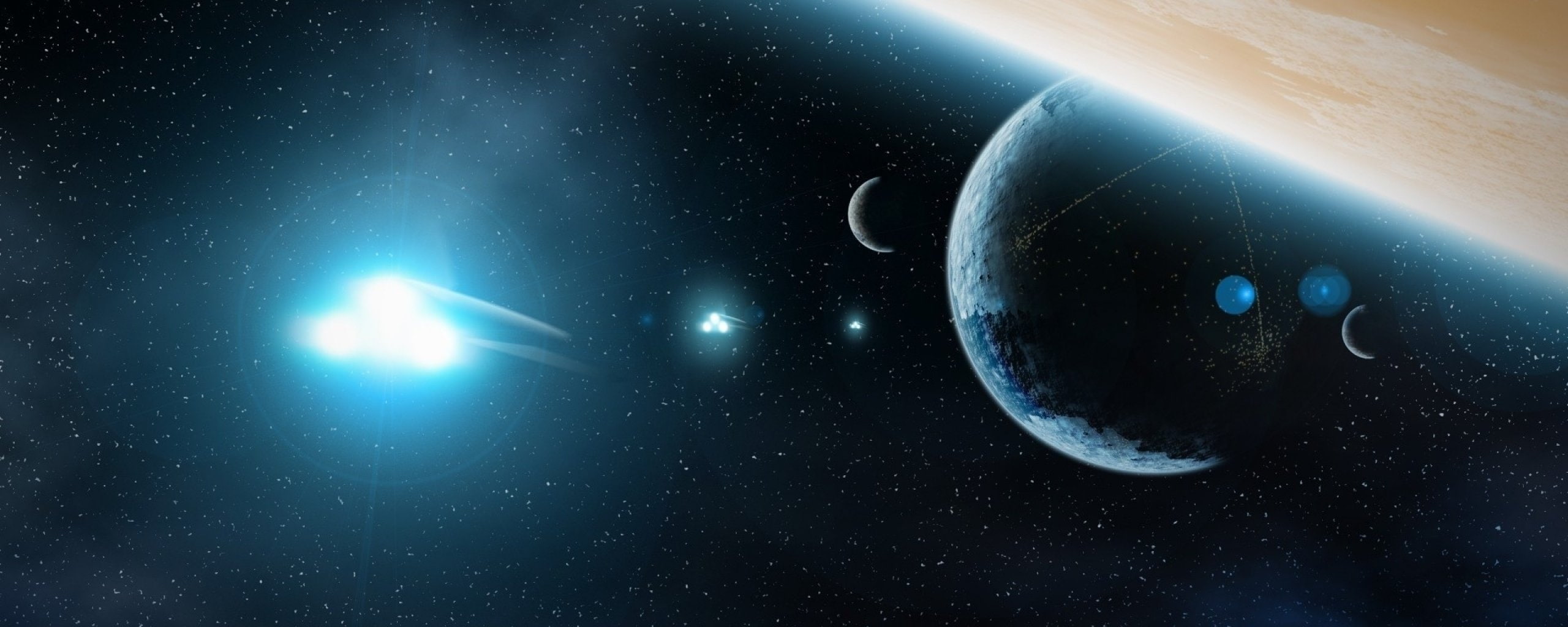 dual monitor multi screen Widescreen astronomy night widescreen dualmonitor dualscreen 2k