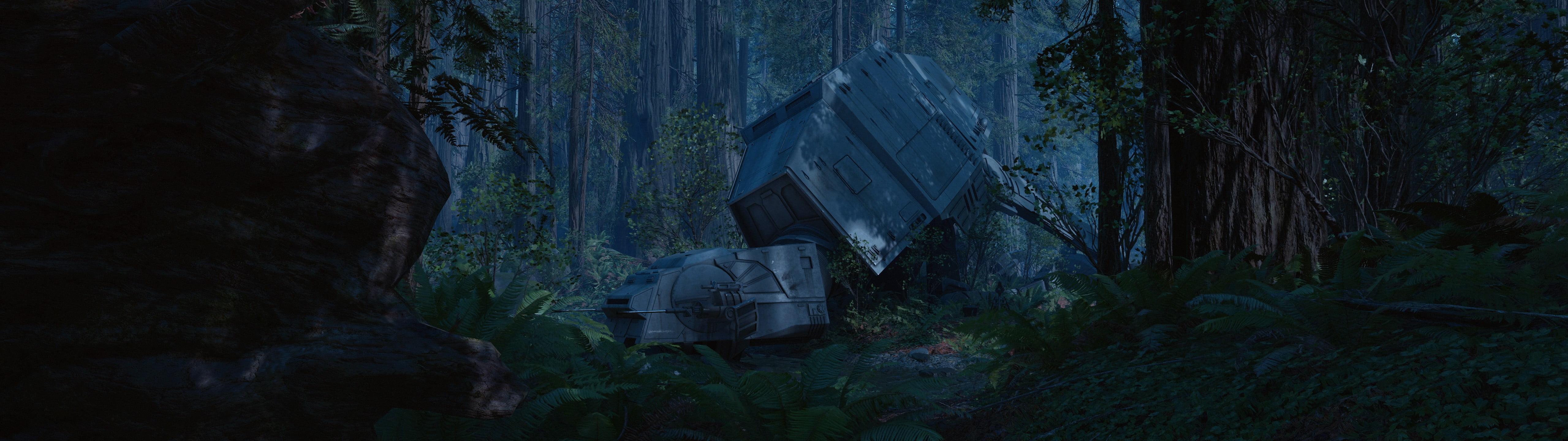 gray metal contain inside forest wallpaper Star Wars Battlefront widescreen dualmonitor dualscreen 2k 4k 5k