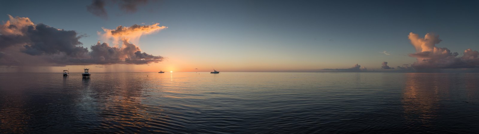 landscape sea horizon sunset clouds nature boat dual display widescreen dualmonitor dualscreen 2k 4k 5k 8k