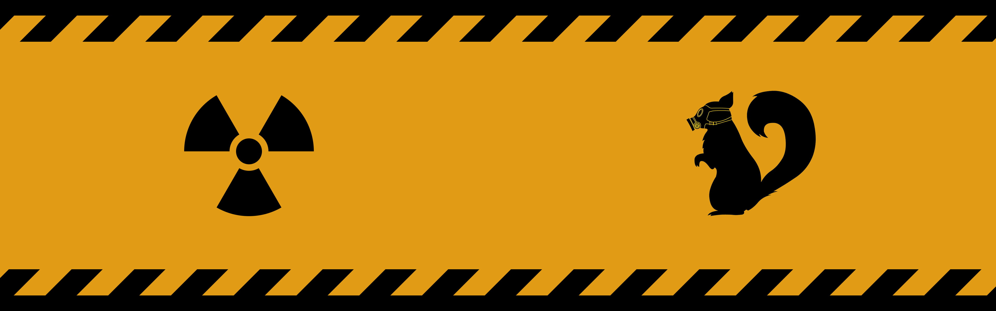 silhouette of Squirrel illustration nuclear signs radioactive widescreen dualmonitor dualscreen 2k 4k