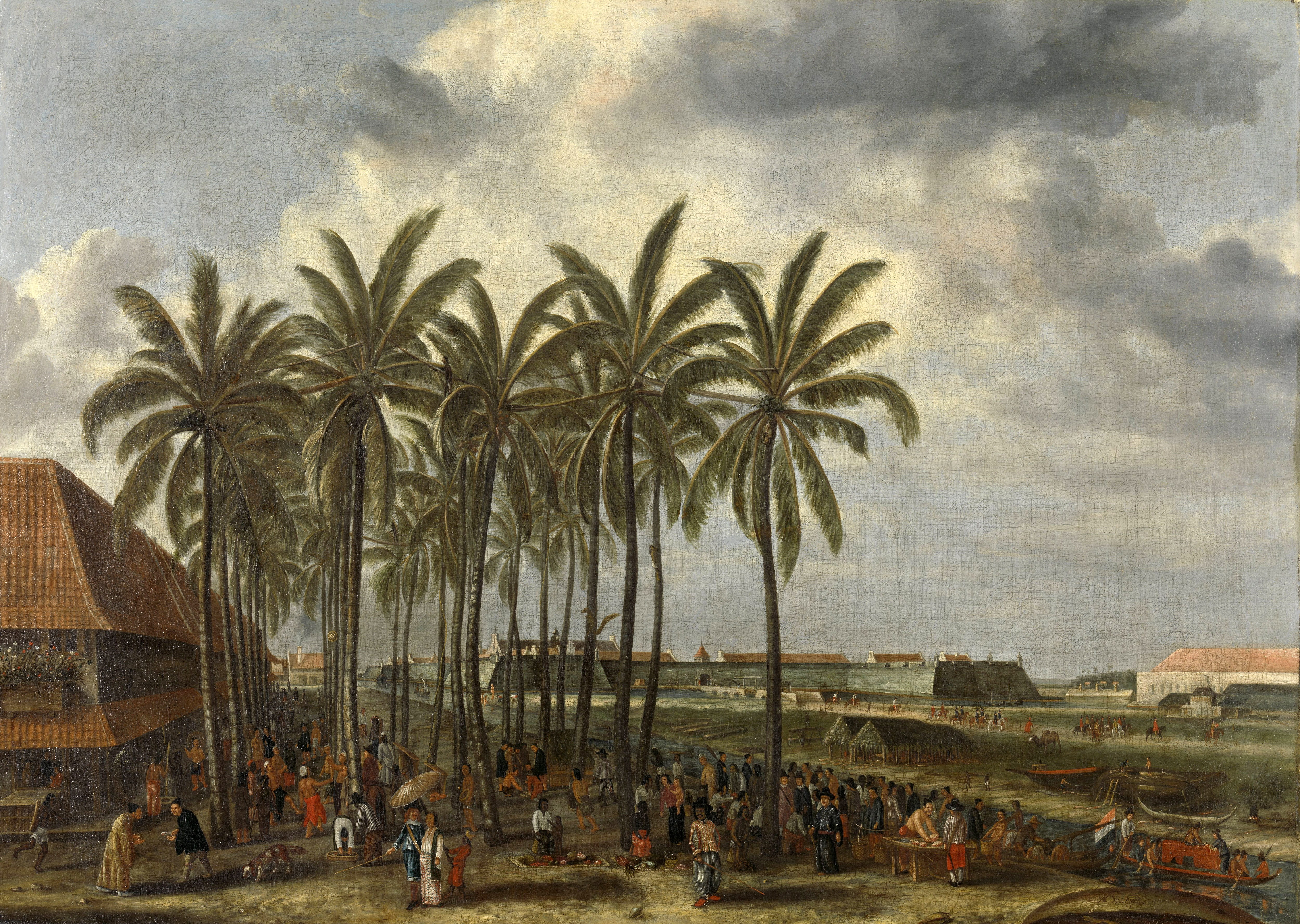 Dutch Batavia that was in Jakarta indonesia painting 2k 4k 5k