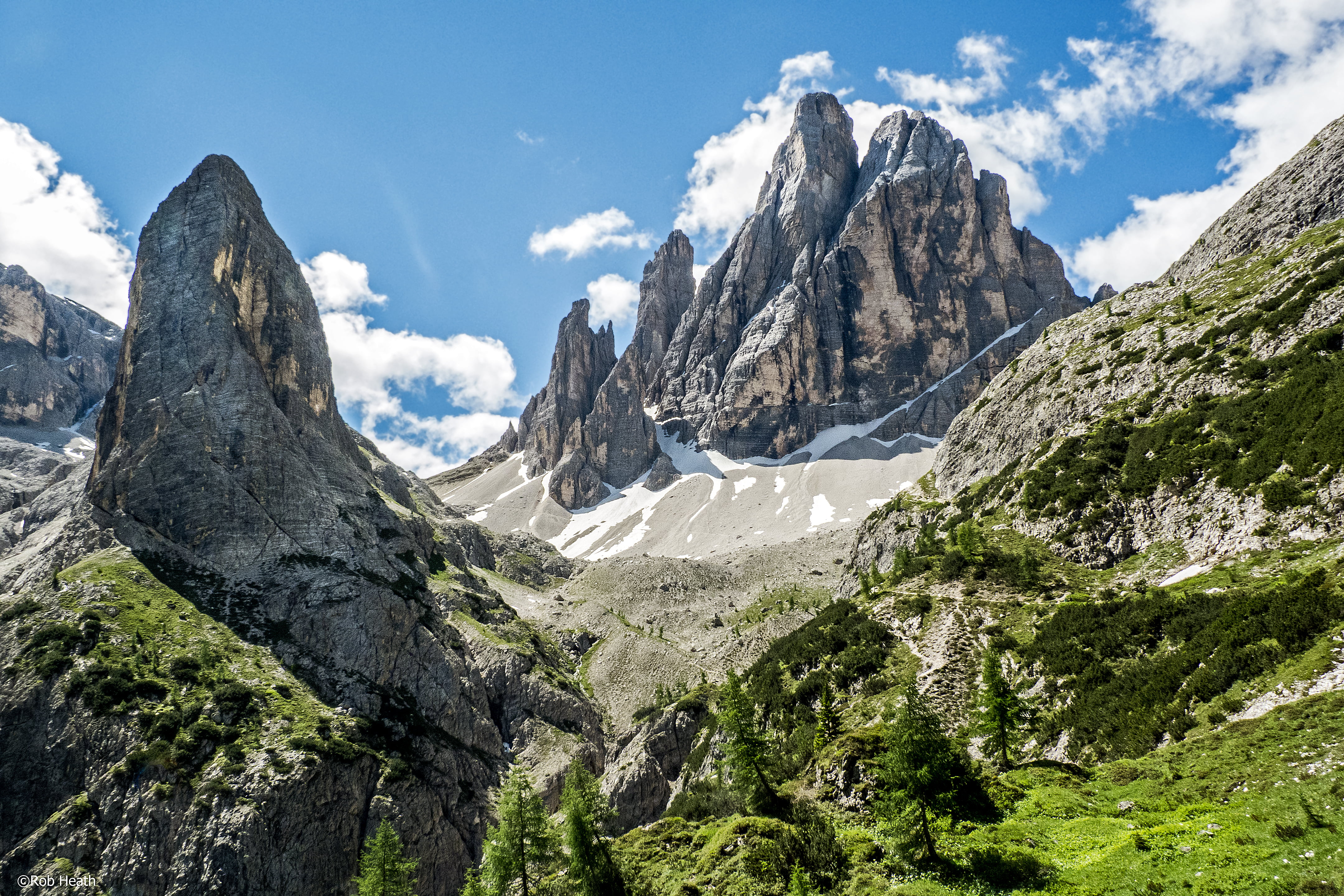 green and gray highlands Croda dei Dolomites Sesto Sexten 2k 4k