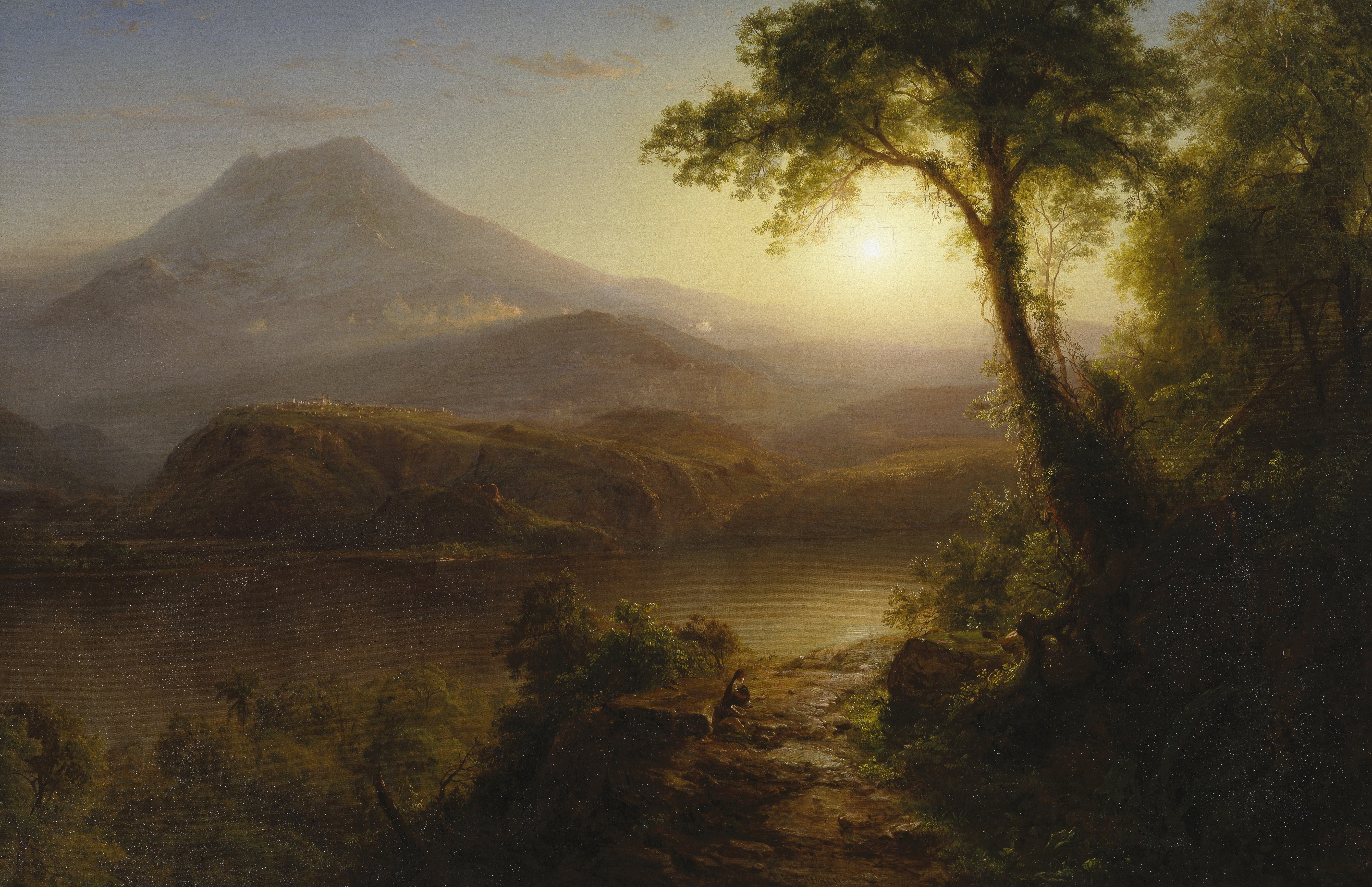 mountains nature tree picture Frederic Edwin Church The landscape in the Tropics 2k 4k 5k