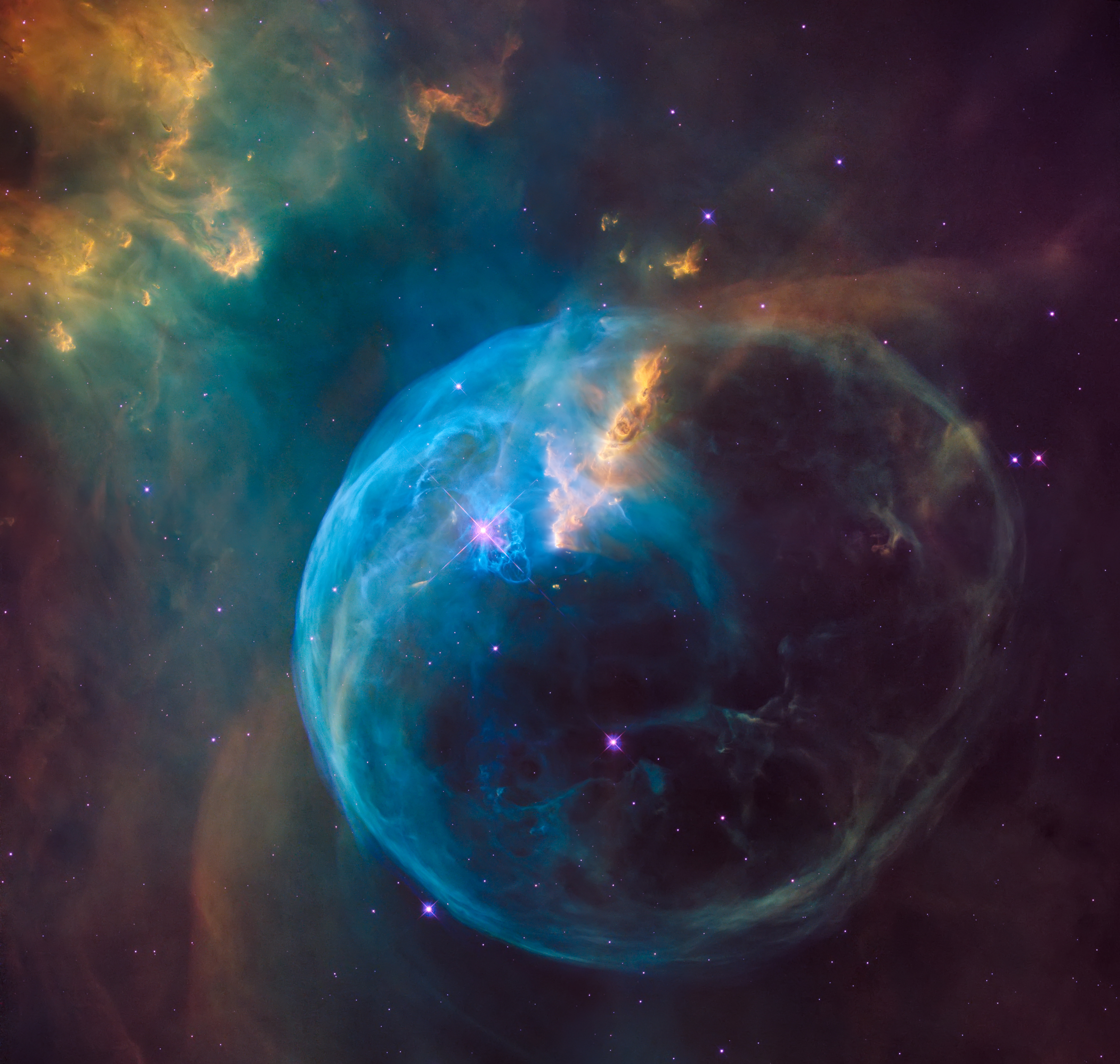 NGC Hubble Space Telescope Bubble Nebula Colorful 2k 4k 5k 8k