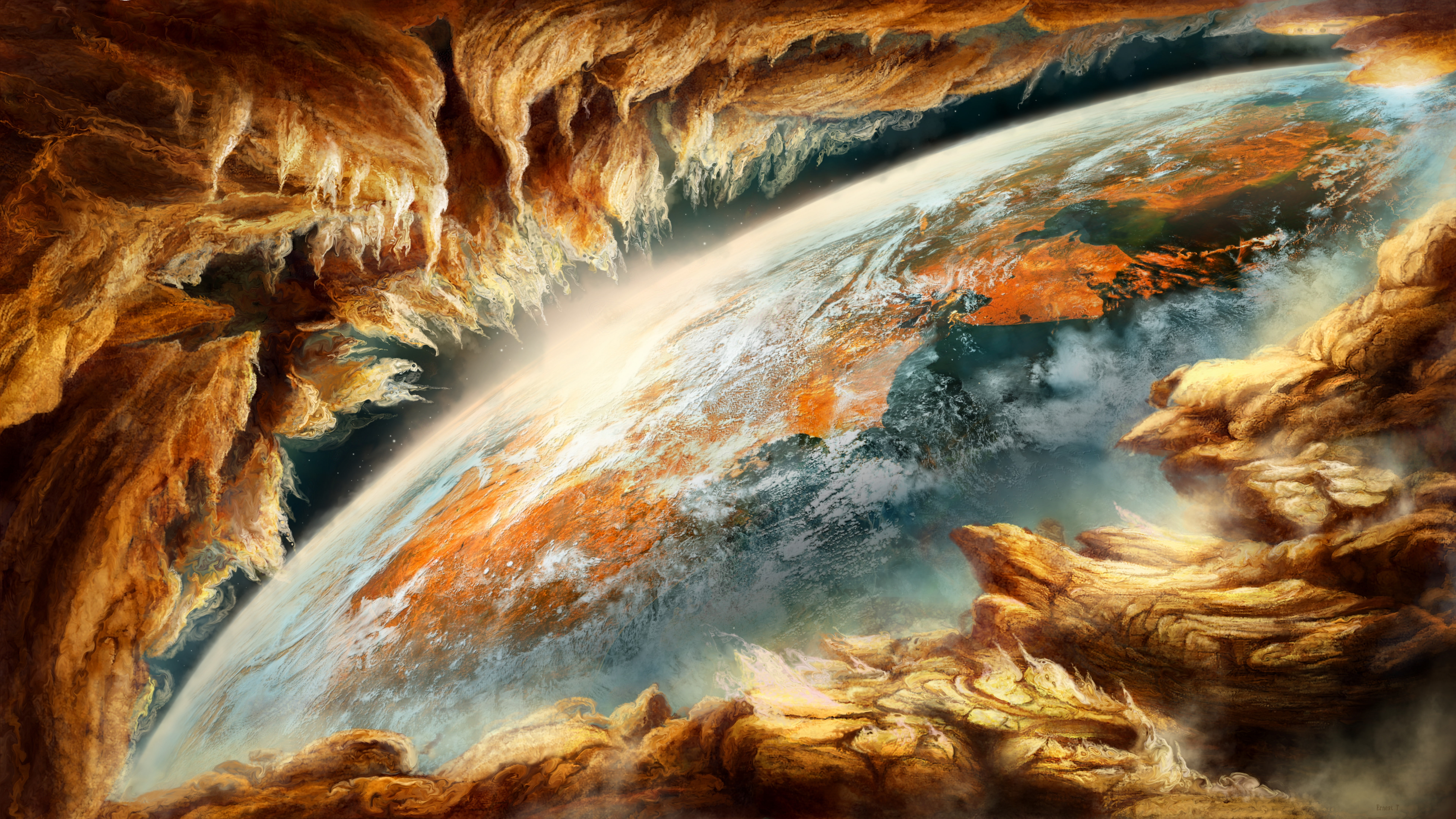 space art planet earth fantasy artistic artwork uhd 2k 4k 5k 8k