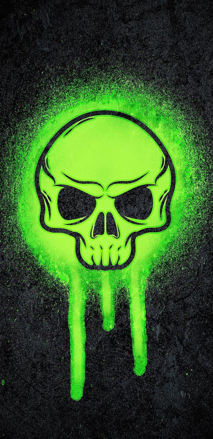 Green Skull mobile wallpaper hd