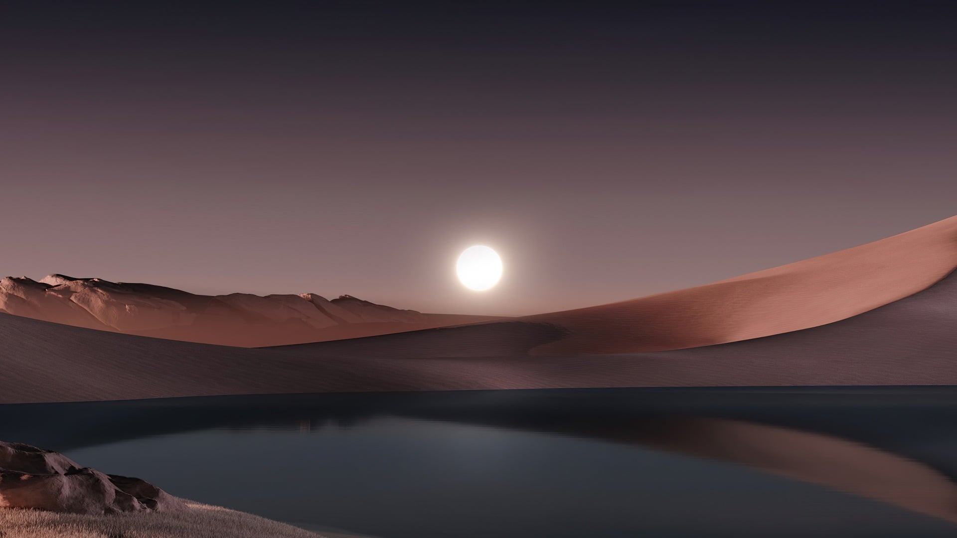 Windows 11 Desert Moon Scenery 2k