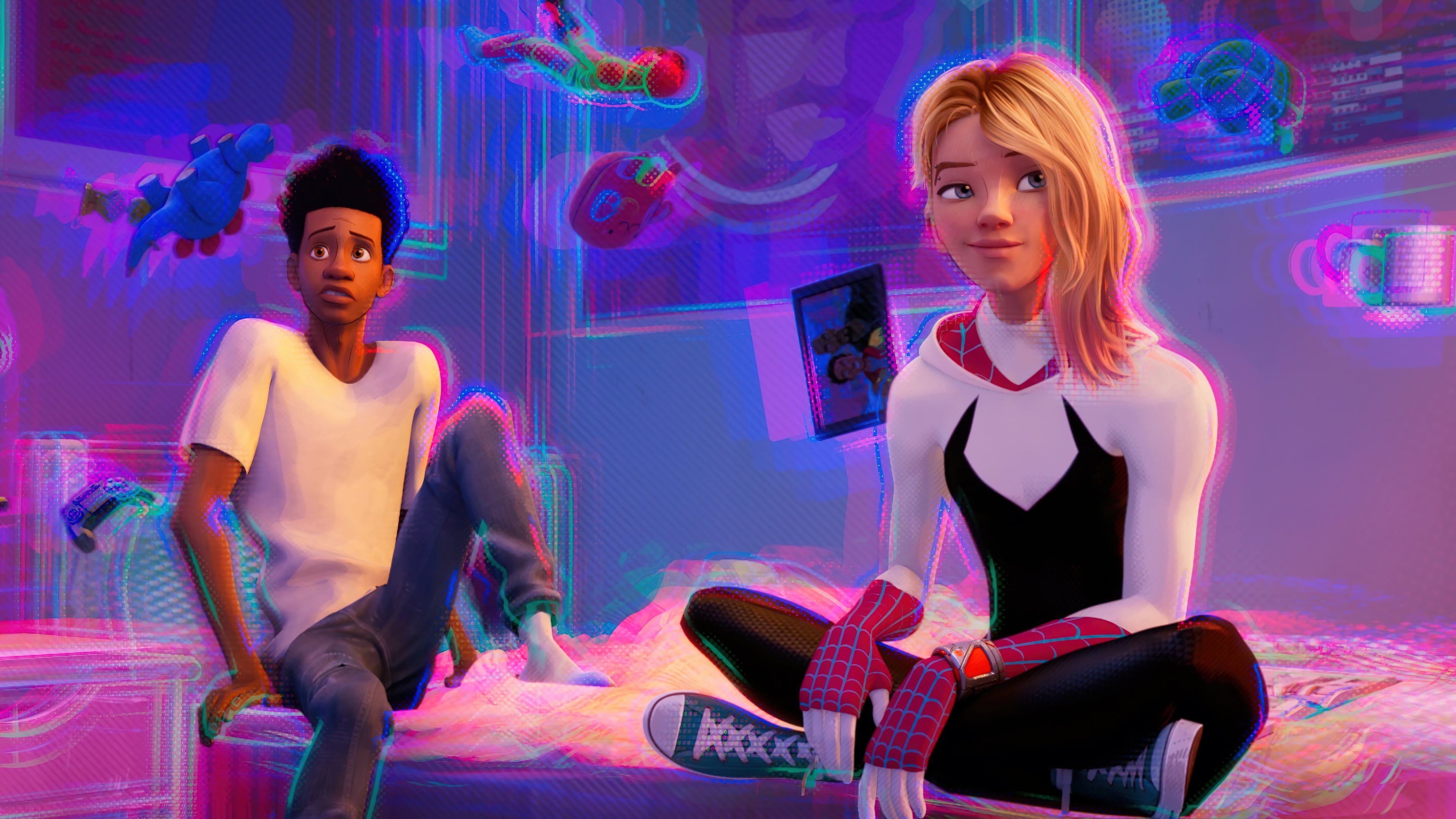 Miles Morales Gwen Stacy spider man 2k 4k