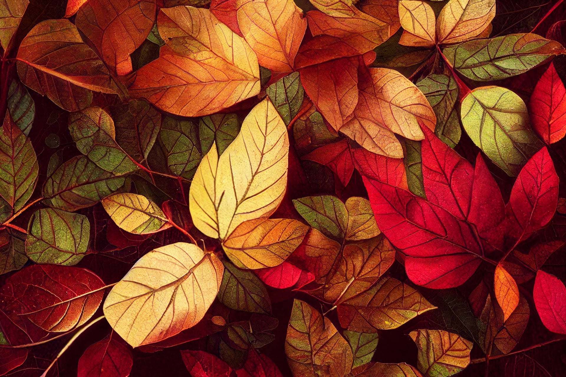 Leaf Art nature red 2k
