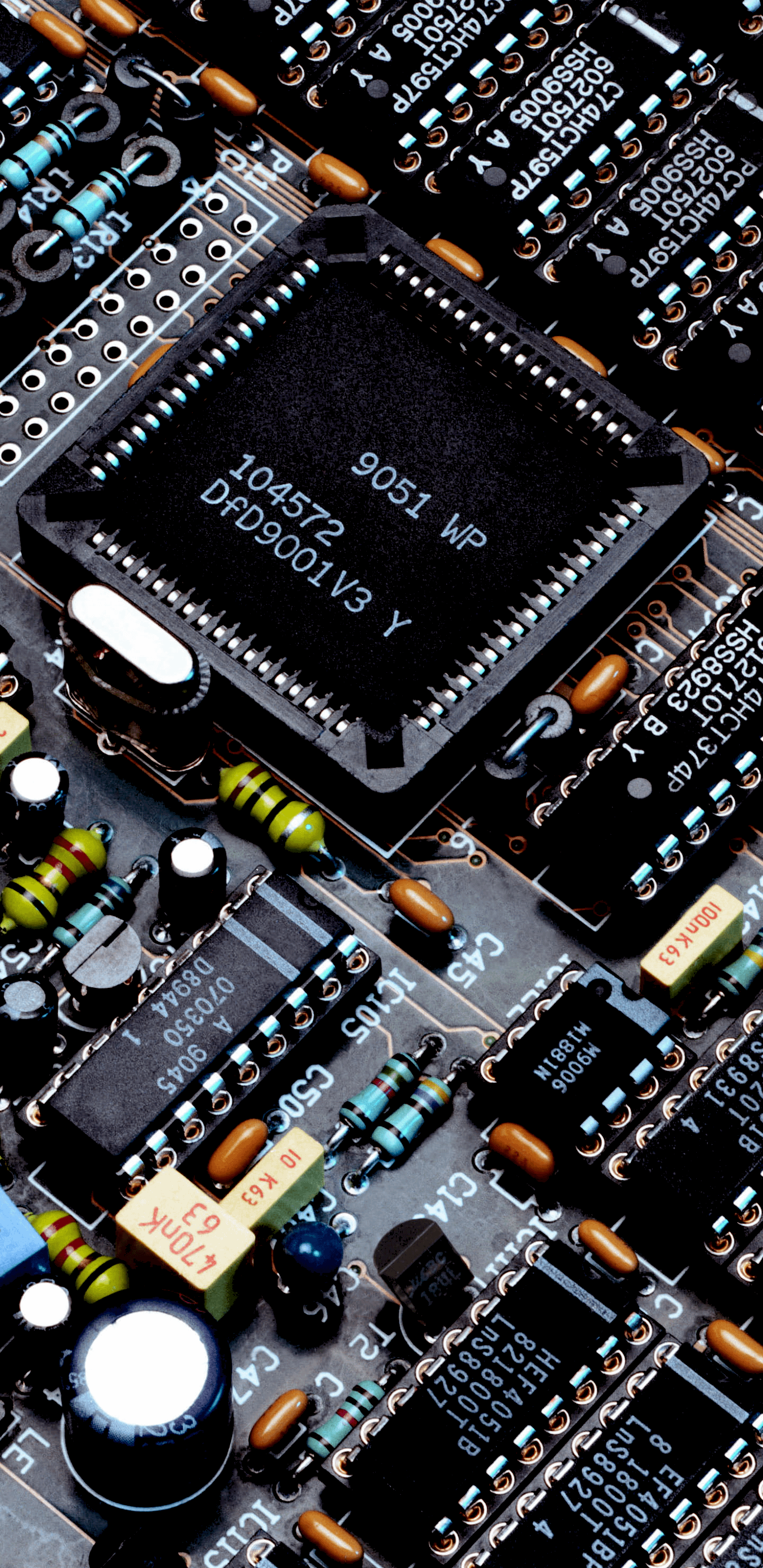 Black Circuit Board Amoled wallpaper mobile background 4k