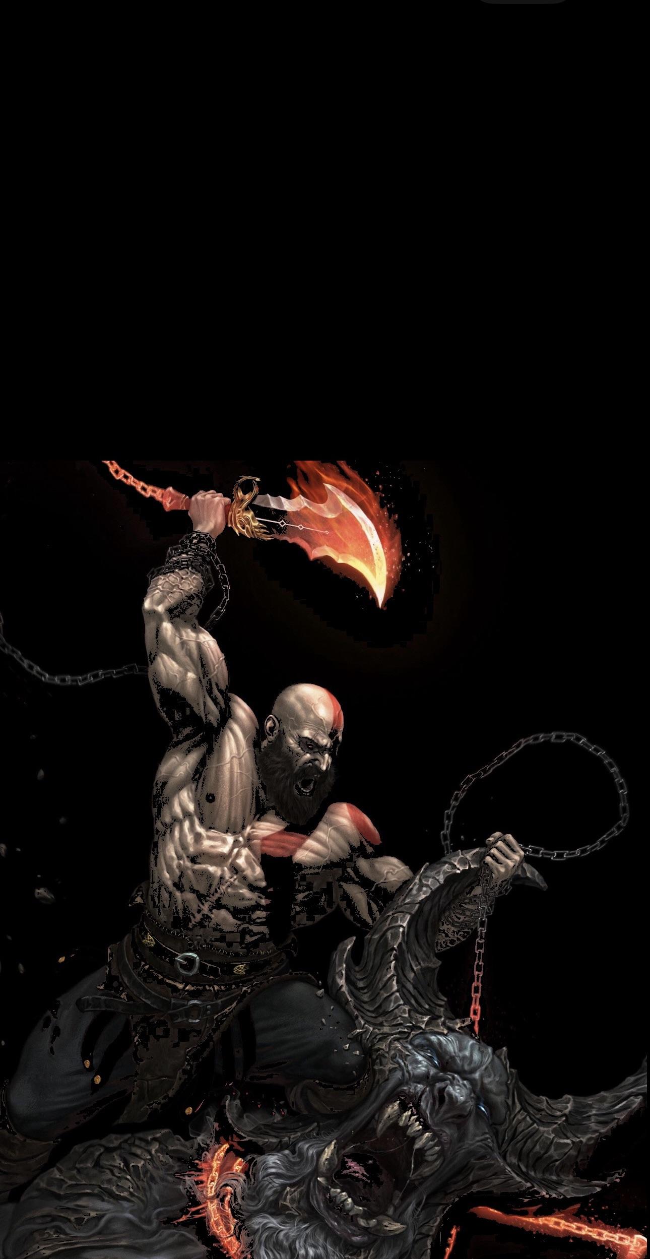 God of war amoled wallpaper 4k