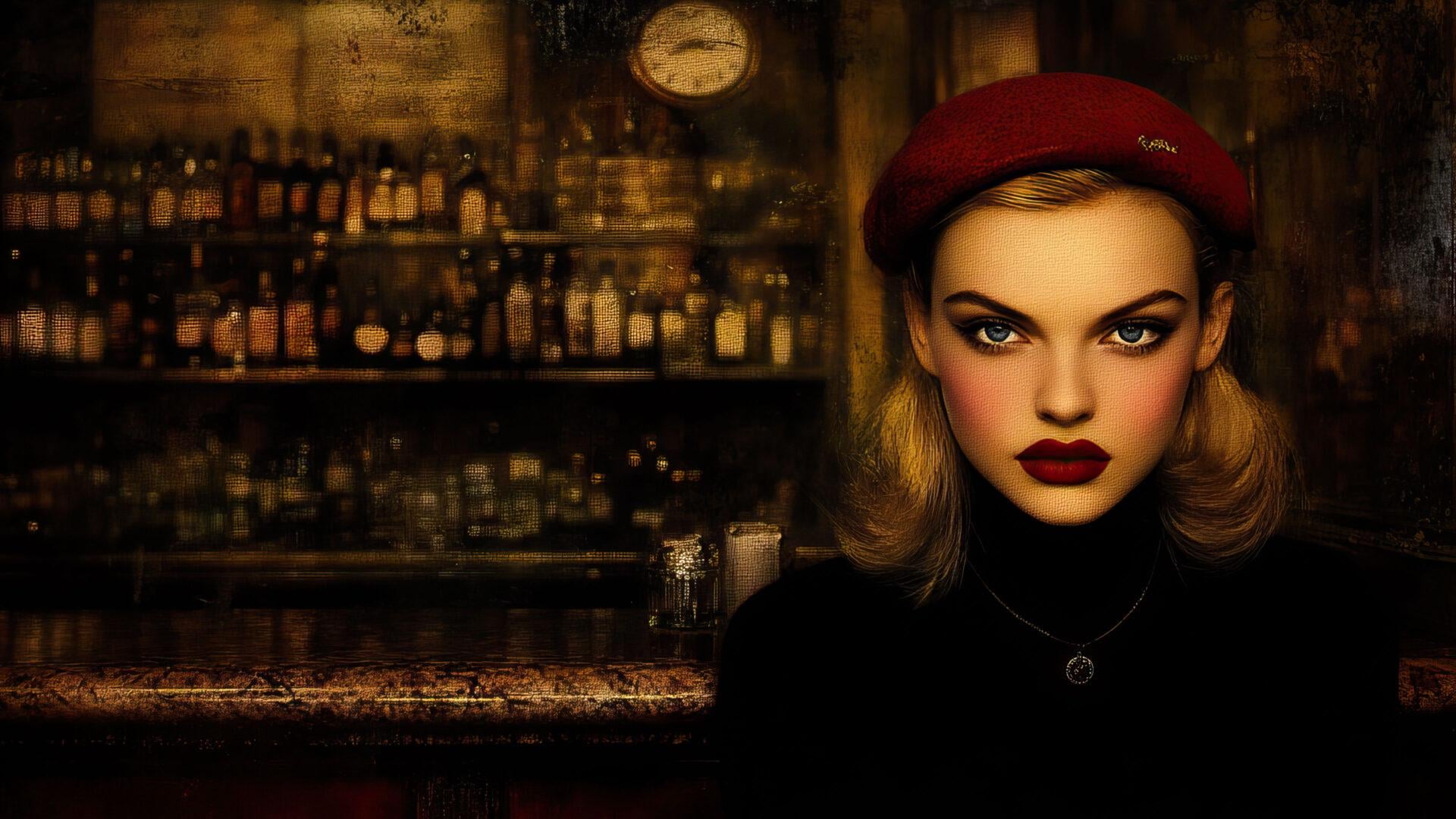 Vintage Femme Fatale In A Bar 2k