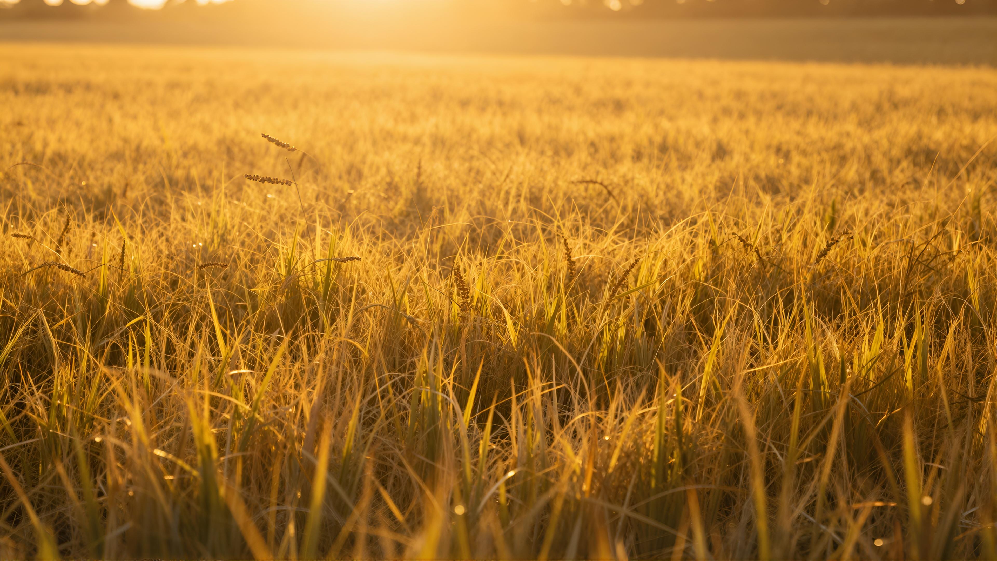 Golden Hour Grass 2k 4k